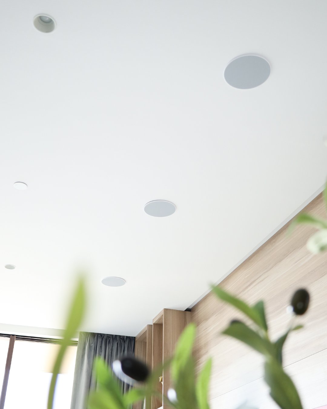 Artsound RO series in-ceiling speakers installed as surround channels in a home cinema